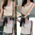 thumbnail image 2 of Casual Vacation Cotton Vest for Womens Sleeveless Blouse Lightweight Breathable Hollow Out Crochet Knit Crop Tanks Top, 2 of 9