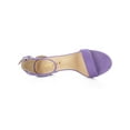 thumbnail image 4 of BLISSFUL STEP Women's Shoes Open Toe Mid Block Heel Ankle Strap Faux Suede Sandals Purple 10.5, 4 of 7