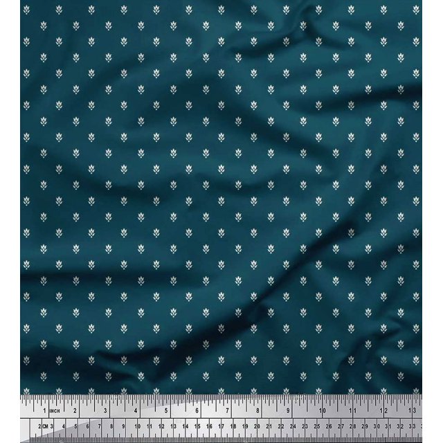 Soimoi polyester Crepe Fabric Flower Artistic Print Sewing Fabric Yard 52 Inch Wide