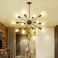 thumbnail image 2 of Chandelier Black Ceiling Lighting Metal Retro Industrial Vintage Pendant Lighting with 8 Lights use E26 Light Bulb for Indoor Kitchen Island Dining Room Living Room Hallway（8/10 lights-Black）, 2 of 6