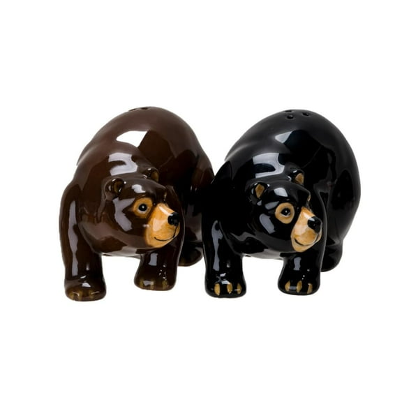 Pacific Giftware Black & Brown Bear Salt & Pepper Shakers