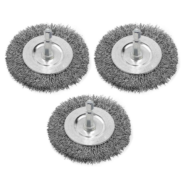 Juego de cepillos de alambre BeQell para taladro con 3 piezas de rueda de alambre de 10 cm