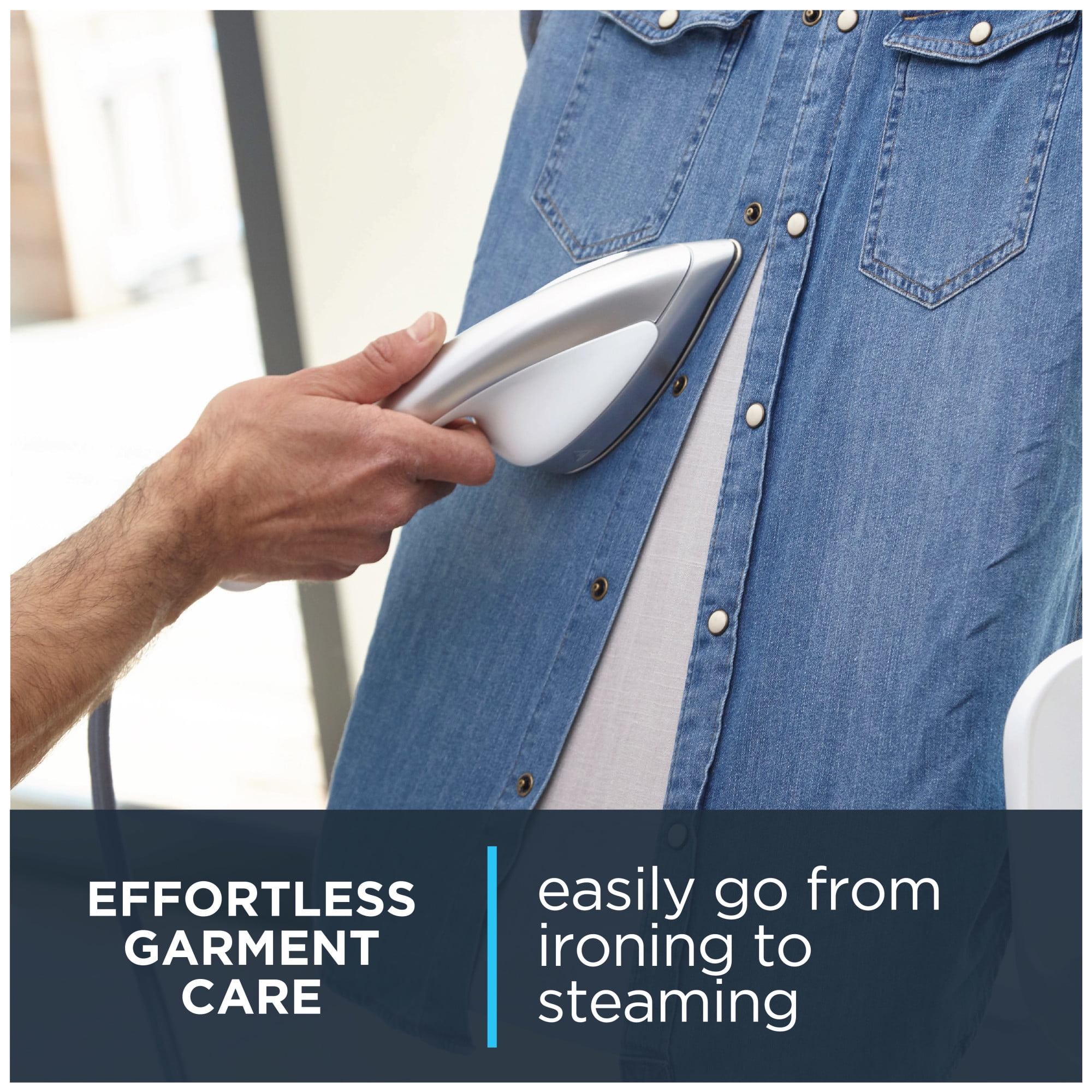 Rowenta IXEO Full Size Steamer for Clothes with Ironing Board, Garment Steamer, 65 Inch, 1500 Watts, Portable, White, QR1411