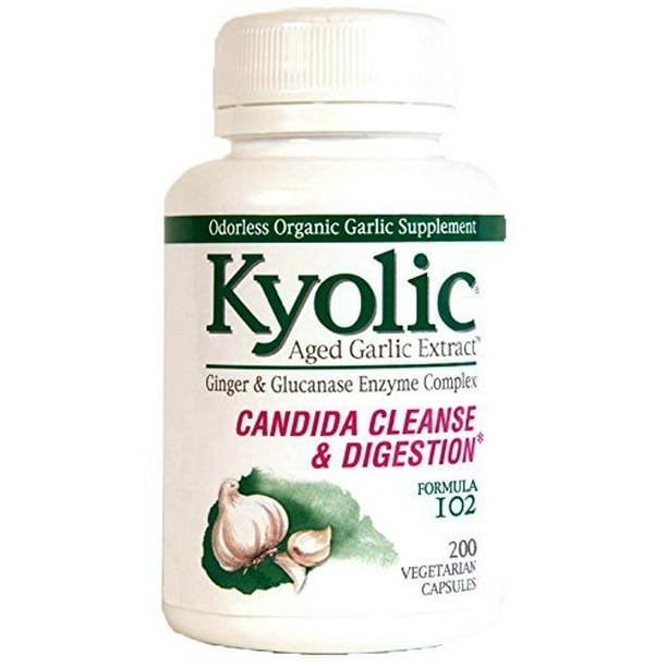Kyolic Aged Garlic Extract Candida Cleanse And Digestion Formula102 200 Vegetarian Capsules Walmart Com Walmart Com