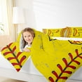 thumbnail image 4 of Manfei Letter P Monogrammed Bedding Comforter Set,Baseball Game Twin Comforter Sets,Yellow Red Bedding Set For Boy,Microfiber Room Decorative Reversible,2pcs, 4 of 8