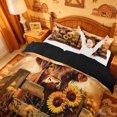 thumbnail image 3 of meiyoeat rustic Farm Animal Twin Duvet Cover,Country Farm Highland Cow Sunflower Twin Bedding,Reversible,2-Piece,1 Duvet Cover and 1 Pillowcase, 3 of 6