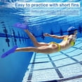 thumbnail image 3 of Aletas de entrenamiento de natación, aletas de natación, tamaño de viaje para esnórquel, buceo, actividades en piscina, hombres, mujeres y niños, nuevo diseño moderno de dos tonos, bolsa de, 3 of 8