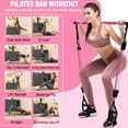 thumbnail image 6 of Pilates Bar Kit with Resistance Bands, Exercise Fitness Equipment for Women & Men, Home Gym Workouts Stainless Steel Stick Squat Yoga Pilates Flexbands Kit for Full Body Shaping（180lb）Pink, 6 of 9