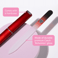 thumbnail image 2 of Premium Czech Glass Nail File with Hard Case, Bona Fide Beauty Professional Manicure Tool for Gentle Precision Filing – Red/Black, 2 of 6