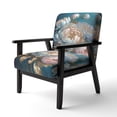 thumbnail image 3 of Designart "Icy-Toned Floral Arrangement" Blue Floral & Botanical Upholstered Accent Chair - Modern Arm Chair For Living Room, 3 of 5