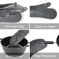 thumbnail image 3 of 2Pcs Silicone Oven Mitts Waterproof and Non-Slip Temperature Resistant to 500°F 13 inches Grey, 3 of 4