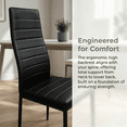 thumbnail image 5 of Ktaxon Modern Dining Chairs with High Back, 4 Person PU Leather Padded Chairs for Dining Room, Kitchen, Home, Black, 5 of 9