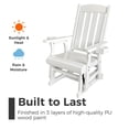 thumbnail image 2 of Innovaze Wooden Patio Glider for One Person with Cup Holder, Heavy Duty 600 lbs, for Outdoor Porch (White, 2-Pack), 2 of 8