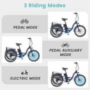 MOONCOOL 24/26 Electric Tricycle for Adults, 700W Peak Motor,7 Speeds Electric Trike w/ 36V 10.4Ah Removable lithium battery,3 Wheels Unisex Electric Bikes,16MPH,40Miles
