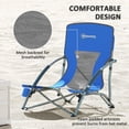 thumbnail image 5 of Set of 2 Folding Beach Chairs with Mesh Back, Carry Bag and Cup Holder for Outdoor Camping Lawn Sports Picnic Dark Blue, 5 of 12
