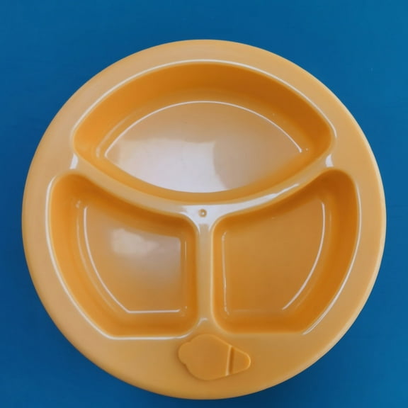Falleo Clearance Baby Bowl Divided Suction Plate Food Warmer Toddler Tableware for Dining Training Light Yellow