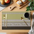 thumbnail image 2 of Sage Green Floral Placemats Set of 12 Modern Farmhouse Leaves Brown Striped Place Mats Indoor Wipeable Table Mats Washable Cloth Dining Table Placemats for Kitchen Holiday Party Home Decor 13x19 Inch, 2 of 9
