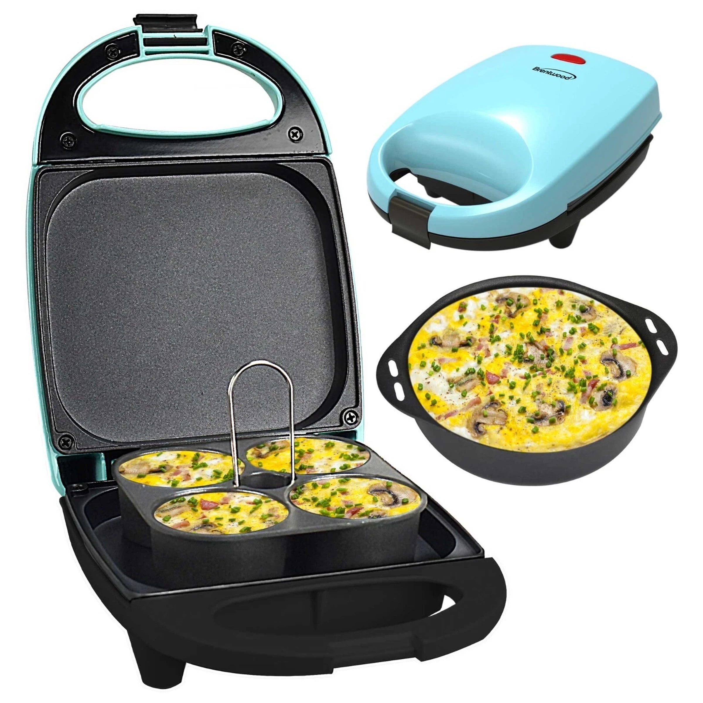 Brentwood 3 in 1 Breakfast Maker Cooker Egg Bites, Omelets, Breakfast Sandwiches