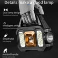 thumbnail image 3 of Portable Solar Searchlight LED Spotlight Solar/USB Rechargeable Powerful Flashlight Dual Light Source Searchlight Waterproof 6 Gears Torch Light for Camping Emergency Outdoor, 3 of 7