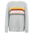 thumbnail image 5 of Herrnalise Women's Knitted Crop Tops Fashion Women Stripe Long Sleeve Pullove Round-Neck Casual Sweater Tops Pullover Jumper Sweaters, 5 of 6