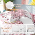 thumbnail image 3 of Pink Eucalyptus Leaves Duvet Cover Set, Summer Botanical Watercolor Soft Duvet Cover Twin Size Bedding Set 4 Pieces, 1 Quiltcover and 2 Pillowcases with Zipper, 1 Bed Sheet for All Seasons, 3 of 9