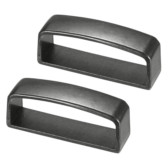 Uxcell 2 pack Metal Loop Keeper Accessories, 1.7 inch Strap Ring Buckle Black