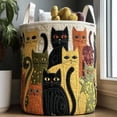 thumbnail image 3 of Cat Quilted Laundry Basket – Original Handmade Quilted Fabric Storage Bin for Clothes & Home Organization (A,Large (20" x 28")), 3 of 6