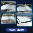 thumbnail image 6 of Car Windshield Sunshade,Front Windshield Sunscreen Heatshield for Cool Interiors,Reflective Car Screen Protector,Foldable Reflective Sun Visor,Universal Fit Large,55''x27.5'',Silver,Topboutique, 6 of 7