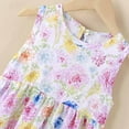 thumbnail image 5 of Agkizg Girls Sleeveless Tank Dresses Crewneck Floral Print Casual A Line Flower Girl Sundress Dresses, 5 of 5