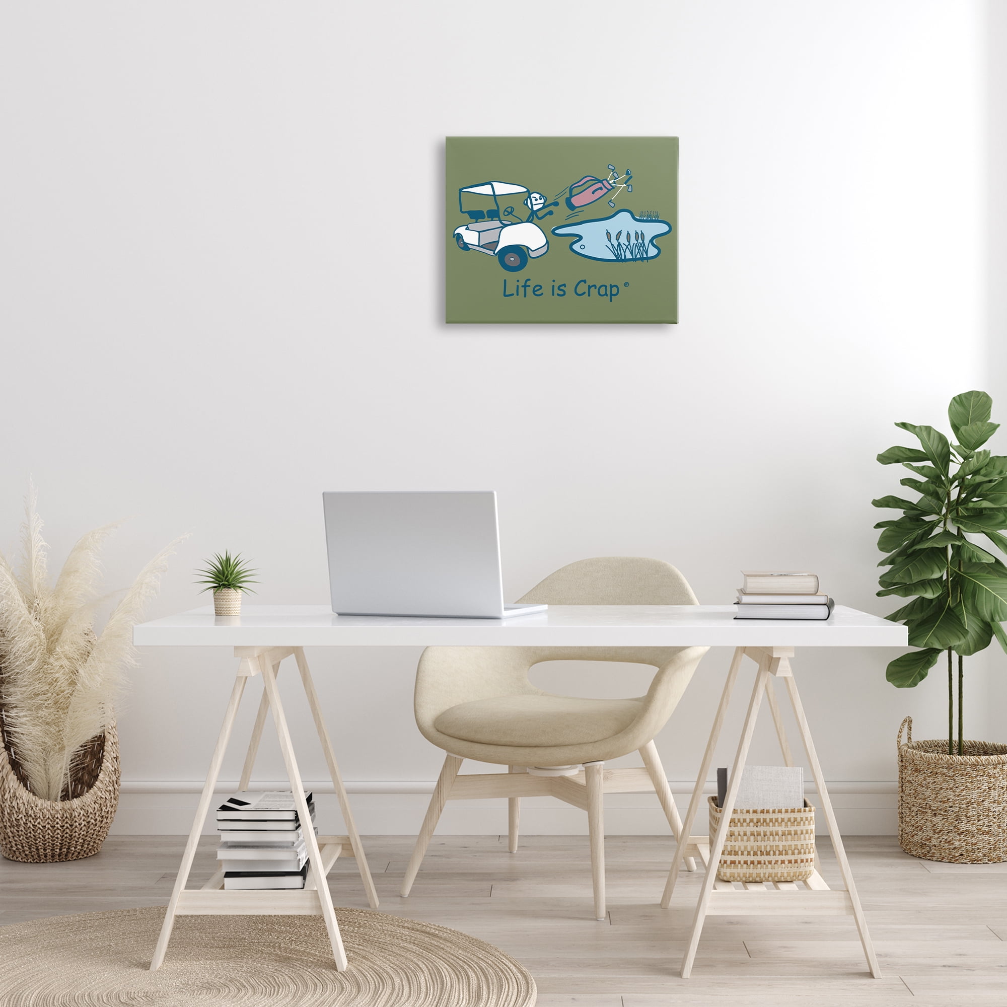 Stupell Industries Throwing Golf Clubs Novelty & Humor Painting Wrapped Canvas Art Print Wall Art, 20 x 16