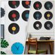 thumbnail image 4 of FENGGUIQU 16Ud Adhesivos De Pared En Vinilo Negro Con De Discos Para Ambientes Retro, 4 of 7