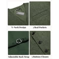 thumbnail image 5 of COOFANDY Men Linen V-Neck Suit Vest Fashion Dress Vest Button up Waistcoat with Pockets, 5 of 7