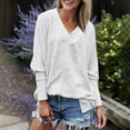 thumbnail image 6 of Jalioing V Neck Sweatshirt for Women Trendy Loose Solid Long Sleeve Pullover Shirt Spring Fall Fashion Tops, 6 of 9