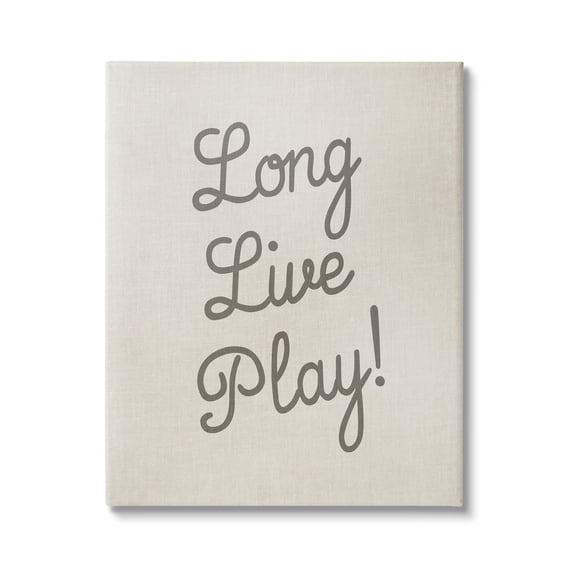 Stupell Industries Long Live Play Phrase Inspirational Painting Gallery Wrapped Canvas Art Print Wall Art, 16 x 20