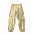 thumbnail image 2 of Spazoro Boys Cargo Pants, Solid Color Lightweight Multi-Pockets Elastic Waist Baggy Casual Jogger for Boys Khaki Size 12 T, 2 of 4