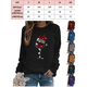 thumbnail image 3 of Jersey navideño para mujer, camiseta de manga larga con estampado de cuello redondo, camiseta adelgazante XBTCLXEBCO Azul;XXL, 3 of 3