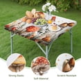 thumbnail image 4 of Red Mushroom Flower White Pattern Square Fitted Tablecloth with Elastic Edge,Square Table Cover,Washable Elastic Table Cover for Home Kitchen Party Decor 34"x34", 4 of 6