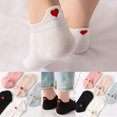 thumbnail image 1 of Heart Expression Embroidery Women Low Cut Breathable Cotton Ankle Boat Socks, 1 of 8