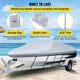 thumbnail image 6 of VEVOR Waterproof Boat Cover, 25'-28' Trailerable Boat Cover, Beam Width up to 118" v Hull Cover Heavy Duty 210D Marine Grade Polyester Mooring Cover for Fits V-Hull Boat with 5 Tightening Straps, 6 of 9