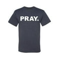 thumbnail image 2 of Wild Bobby Pray. Inspirational/Christian Men Graphic Tee, Vintage Heather Navy, Large, 2 of 5
