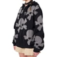 thumbnail image 3 of Silver Basic Y2K Men's and Women's Hoodies Retro Skull Print Zipper Sweatshirt Hoodie Gothic Hoodie Hip Hop Punk Style M,Black-1, 3 of 3