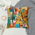 thumbnail image 2 of GOSMITH  Ethnic Pattern Decorative Throw Pillow Cover Case Giraffes Circle Rhombus E Letter Shape Brown Black Pillow Cases Square Standard Cushion Covers for Couch Sofa Bed, 2 of 5