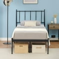 thumbnail image 2 of CREATIVE HOBBIES Twin Size Metal Platform Bed Frame with Headboard, Bed Frame Mattresswith Slat Support and 12.3" Storage Height No Box Spring Needed, 2 of 7