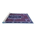 thumbnail image 2 of Ahgly Company Machine Washable Indoor Rectangle Medallion Blue Traditional Area Rugs, 4' x 6', 2 of 4