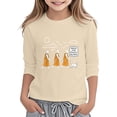 thumbnail image 2 of Girls Tops Graphic Print Short Sleeve Tee Soft Casual Blouse Girls Clothes Beige 8-9 Years, 2 of 4