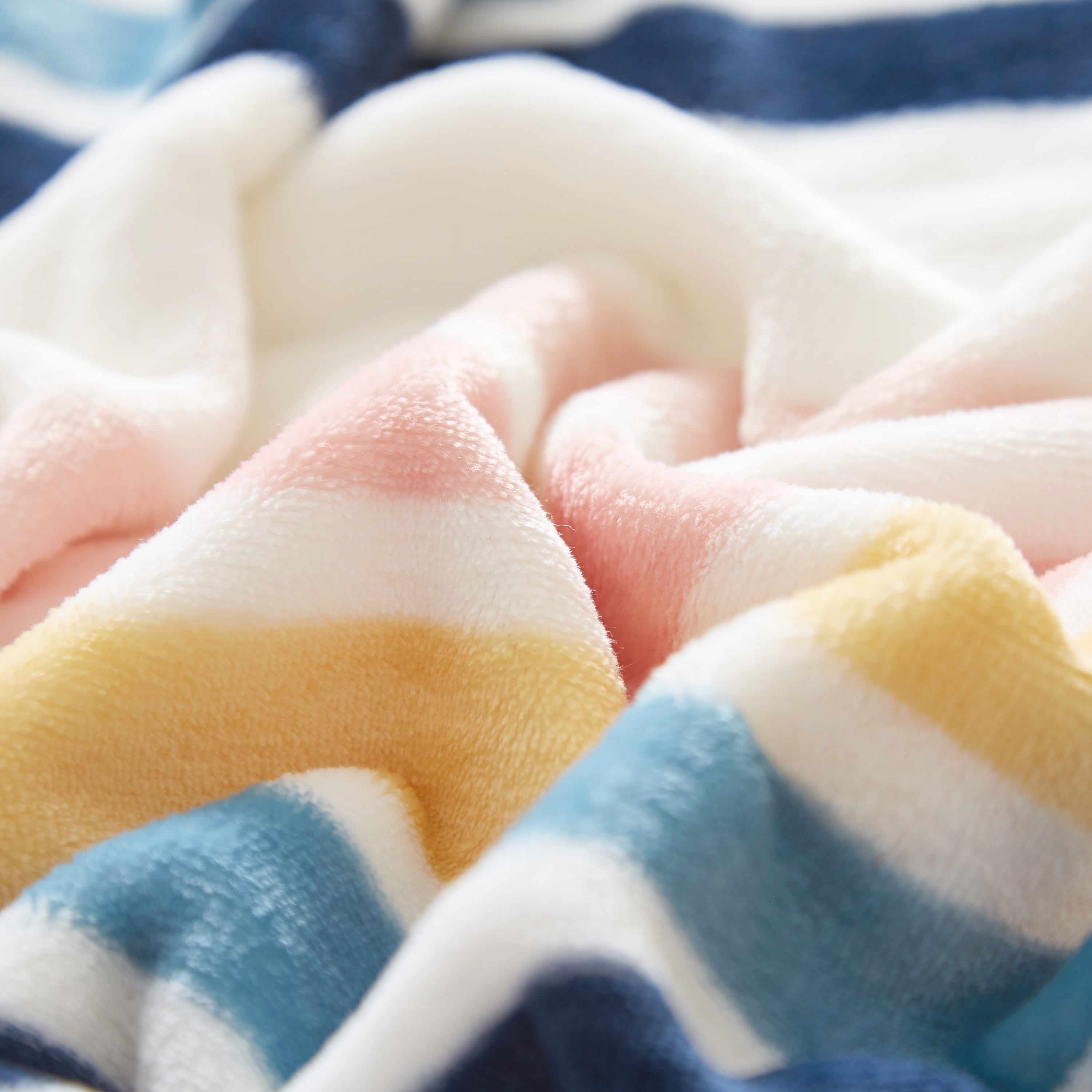 Mainstays Plush Throw Blanket, 50" x 60", Retro Rainbow