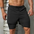 thumbnail image 5 of Summer Shorts for Men, Man Double-layer Casual Sports Running Zipper Pocket Drawstring Shorts, 5 of 8