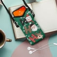 thumbnail image 2 of ZIATUBLES Christmas Neoprene Cellphone Bag Portable Phone Sleeve Case with Adjustable Strap Top Opening Phone Purse, 4 X 8 Inch, Snowman Santa Claus Reindeer Snowflake Print, 2 of 7