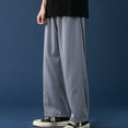 thumbnail image 4 of Solid Color Men Pants Ankle-Length Lightweight Straight Wide Leg Oversize Pants Sweatpants, 4 of 7