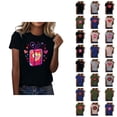 thumbnail image 1 of T-shirts pour Femmes de la Saint-Valentin 2026 Mode Manches Courtes Col Rond avec Cœur Graphique, 1 of 4